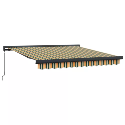  Behúzható napellenző Zöld és Sárga 300 x 250 cm Szövet és Fém