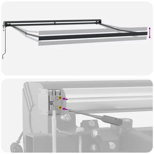  Napernyő Zöld és Sárga 300 x 250 x 165 cm Pamut és Alumínium
