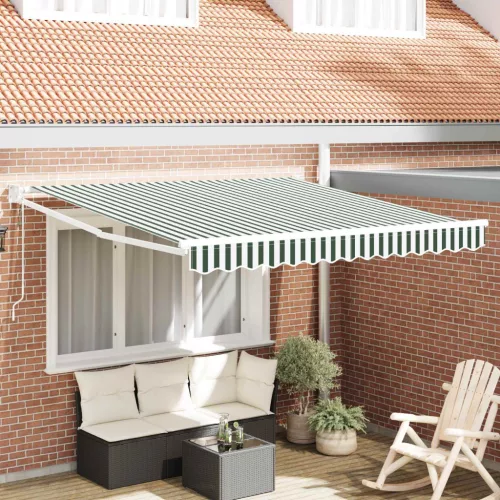  Napernyő Zöld és Fehér 300 x 250 x 165 cm Poliészter