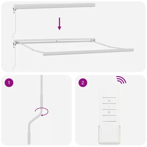  Napernyő Zöld és Fehér 300 x 250 x 165 cm Pamut és Alumínium