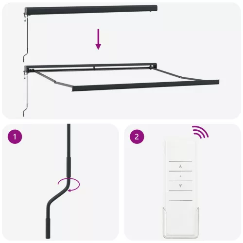  Napernyő Zöld és Fehér 300 x 250 x 165 cm Pamut és Alumínium