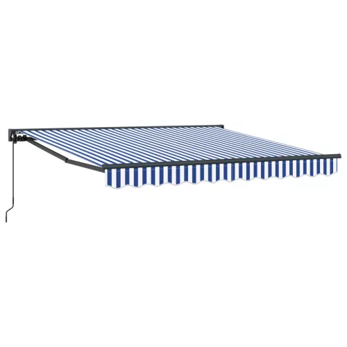  Behúzható napellenző Kék és Fehér 350x250 cm