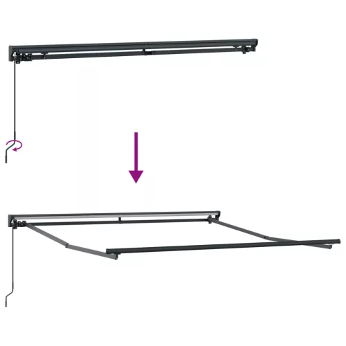  Behúzható napellenző Kék és Fehér 350x250 cm