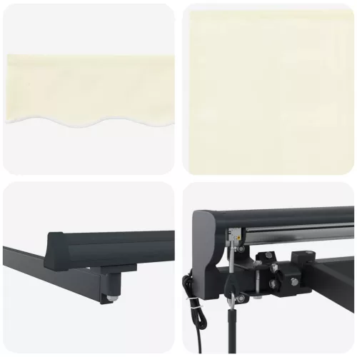  Behúzható napellenző Krém 350 x 250 cm Poliészter és fém