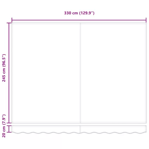  Behúzható napellenző Krém 350 x 250 cm Poliészter és fém