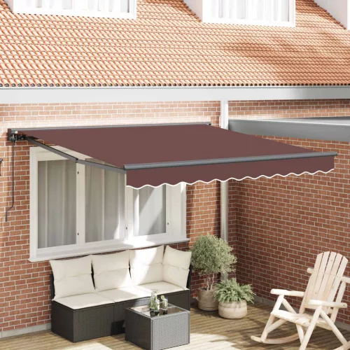  Napernyő keret Barna 350 x 250 cm Poliészter PU bevonattal