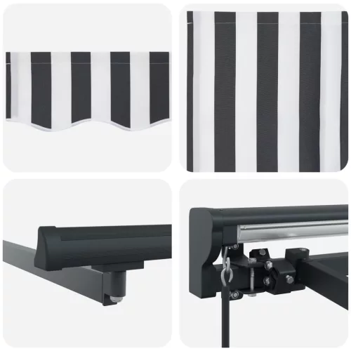  Behúzható napellenző Antracit és Fehér 350x250 cm