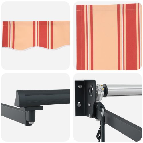  Automatikus Behúzható Napellenző Narancs és Sárga 350x250 cm