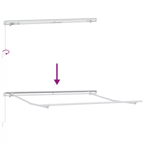  Behúzható napellenző Piros és fehér 350 x 250 cm szövet