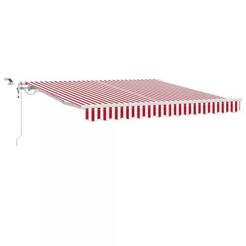  Behúzható napellenző Piros és Fehér 350 x 250 cm