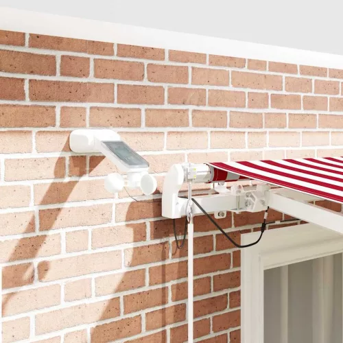  Behúzható napellenző Piros és Fehér 350 x 250 cm