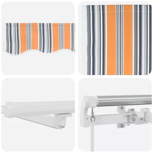  Behúzható napellenző Sokszínű 350 x 250 cm Szövet és Acél