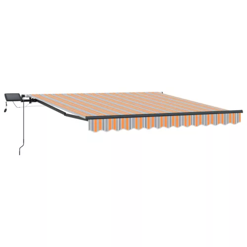  Kézi behúzható napellenző LED többszínű csíkkal 350x250 cm