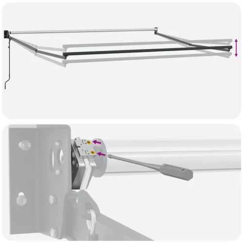  Automatikus Behúzható Napellenző Tarka Csík 350x250 cm