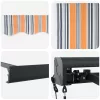  Automatikus Behúzható Ernyő Többszínű Csík 350x250 cm