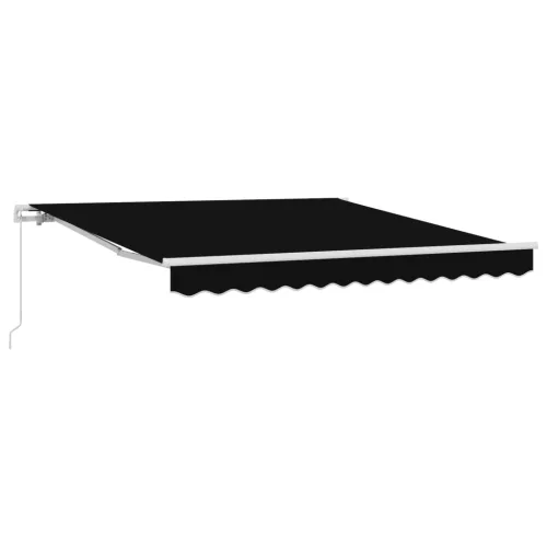  Kézi Behúzható Napellenző Fekete 350x250 cm
