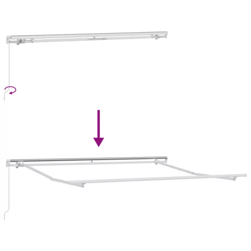  Kézi Behúzható Napellenző Fekete 350x250 cm