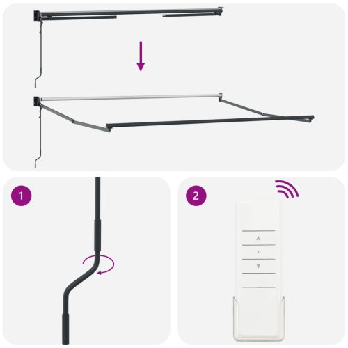  Automatikus Behúzható Napellenző Fekete 350x250 cm