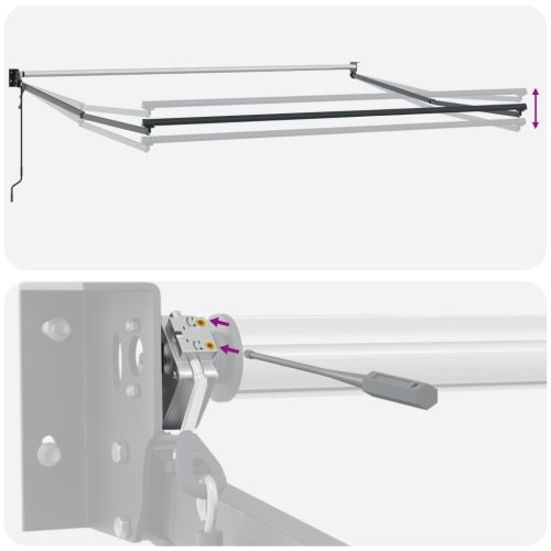  Automatikus Behúzható Napellenző Fekete 350x250 cm