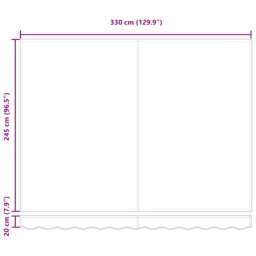  Kézi Behúzható Napellenző Fekete 350x250 cm