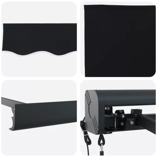  Automatikus Behúzható Napellenző Fekete 350x250 cm