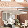  Behúzható napellenző Bézs 350 x 250 cm Pamut és Alumínium