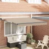 Behúzható napellenző Bézs 350 x 250 cm Pamut és Alumínium