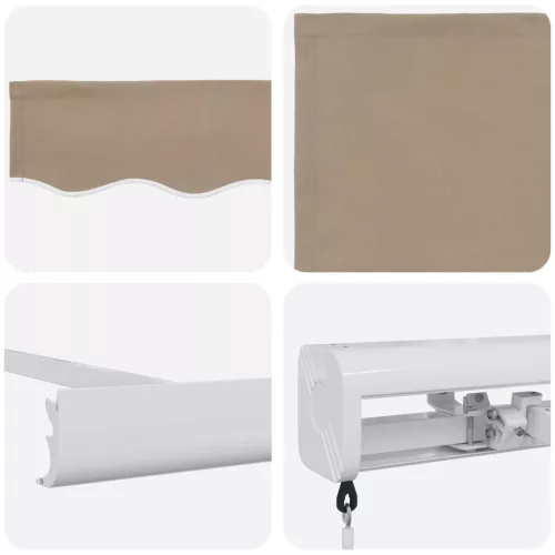  Behúzható napellenző Bézs 350 x 250 cm Szövet és Fém