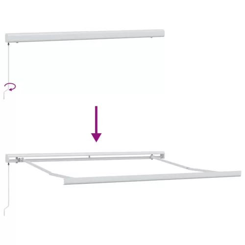  Behúzható napellenző Bézs 350 x 250 cm Szövet és Fém