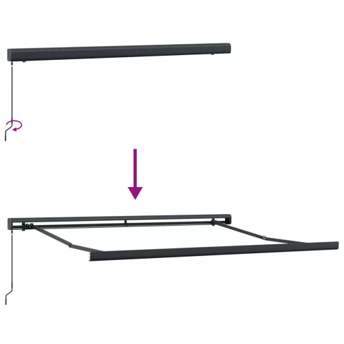  Behúzható napellenző Bézs 350 x 250 cm Szövet és Fém