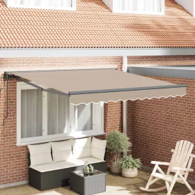    Napernyő keret Bézs 350 x 250 cm Poliészter PU bevonattal