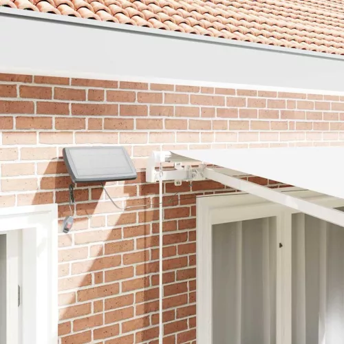  Behúzható napellenző Fehér 350 x 250 cm Szövet és Acél