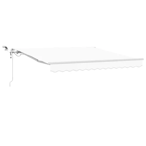  Behúzható napellenző Fehér 350 x 250 cm Poliészter és fém