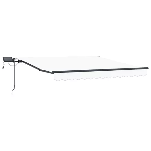  Kézi Behúzható Napellenző LED-del Fehér 350x250 cm