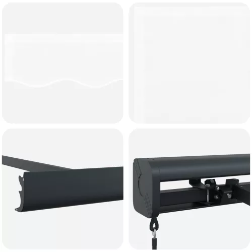  Manuális Behúzható Napellenző Fehér 350x250 cm