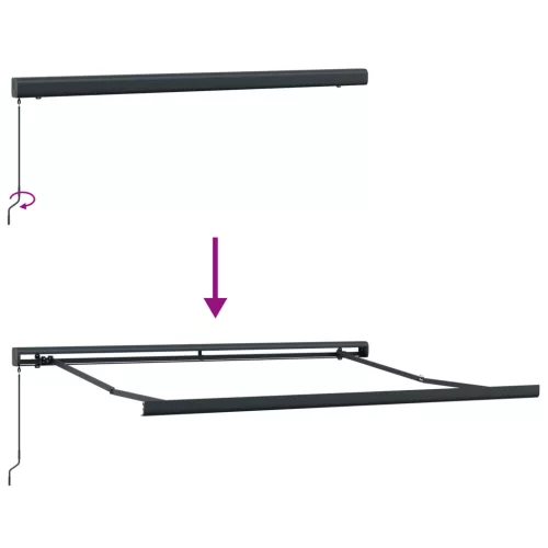  Manuális Behúzható Napellenző Fehér 350x250 cm