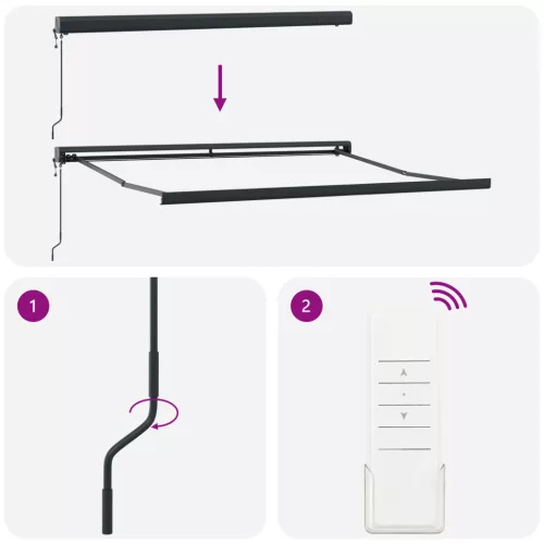  Automatikus behúzható napellenző fehér 350x250 cm