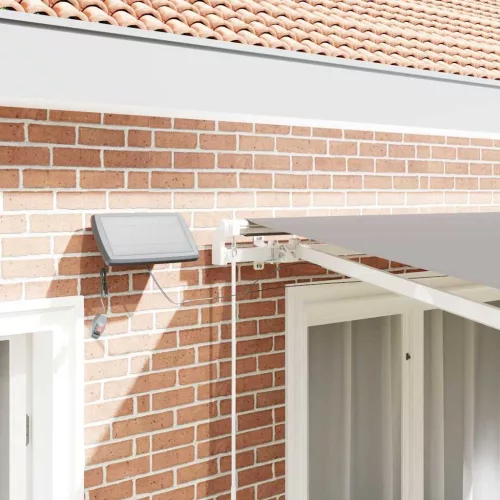  Behúzható napellenző Világosszürke 350 x 250 cm Szövet és Acél