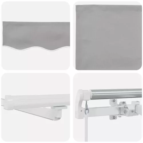  Behúzható napellenző Világosszürke 350 x 250 cm Szövet és Acél