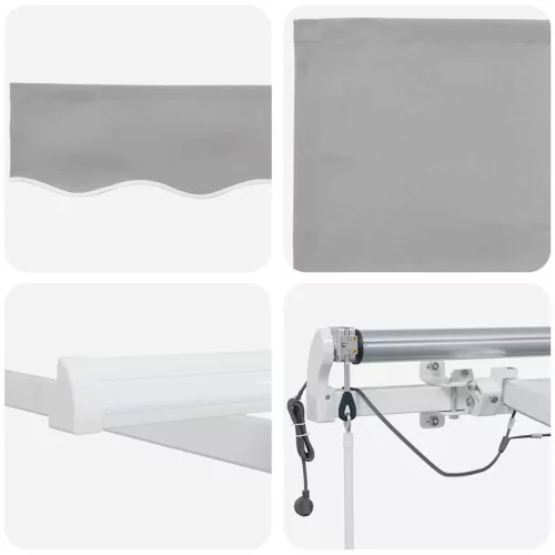  Behúzható napellenző Világosszürke 350 x 250 cm