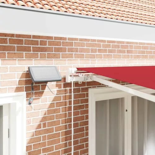  Behúzható napellenző Piros 350 x 250 cm Szövet és Acél