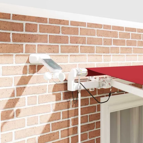  Behúzható napellenző Piros 350 x 250 cm Poliészter és fém