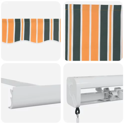  Kézi Behúzható Napellenző Zöld és sárga 350x250 cm