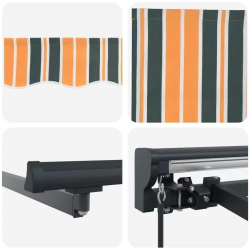  Behúzható napellenző Zöld és Sárga 350x250 cm