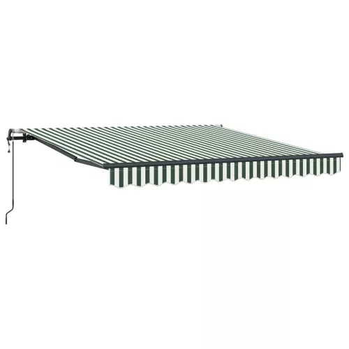  Behúzható napellenző Zöld és Fehér 350 x 250 cm