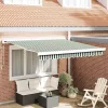  Behúzható napellenző Zöld és Fehér 350 x 250 cm Szövet és Fém