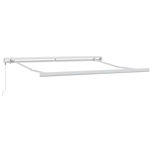  Behúzható napellenző Zöld és Fehér 350 x 250 cm Szövet és Fém