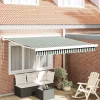  Napernyő Zöld és Fehér 350 x 250 x 165 cm Pamut és Alumínium