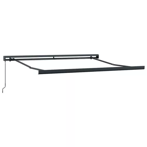  Behúzható napellenző Zöld és Fehér 350 x 250 cm Szövet és Fém