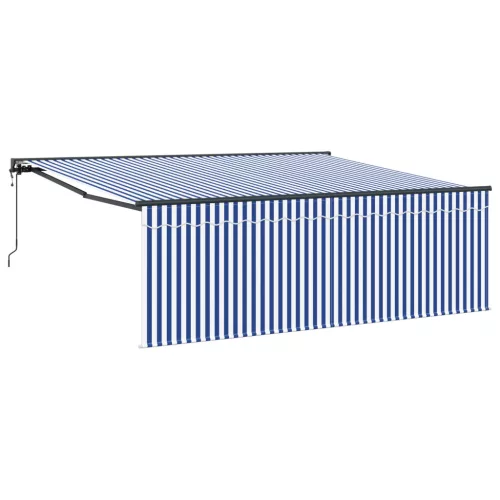  Behúzható napellenző Kék és fehér csíkos 400 × 300 cm
